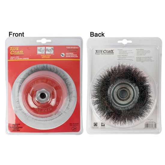 Wire Cup Brush Crimped Plain 125mmxm14 Blister